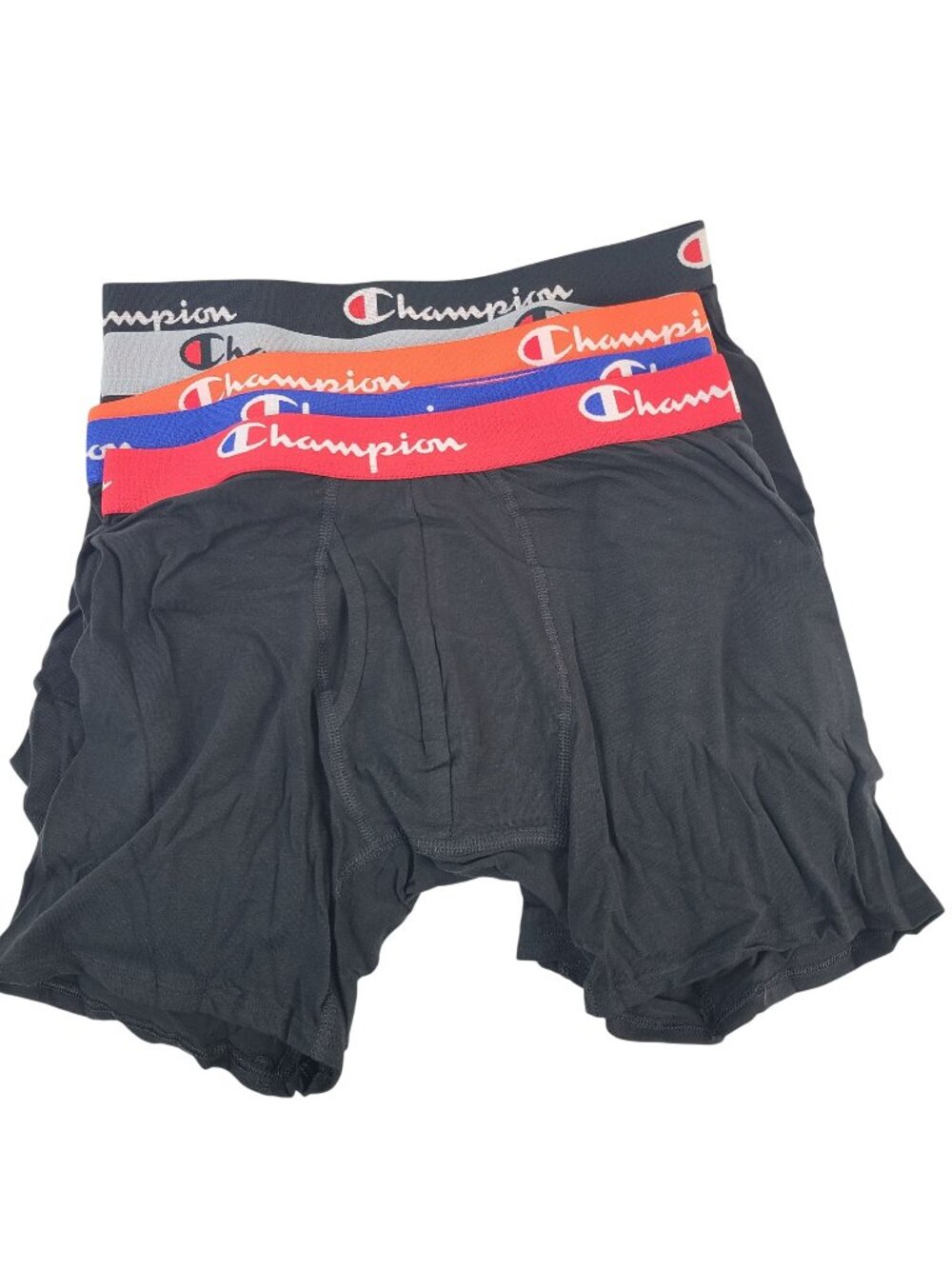 NEW Champion Men's Boxer Briefs 5-Pack Medium Black With Red/Blue/Grey
